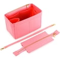 thumbnail image 2 of Deago Purse Organizer Insert Felt Bag Organizer with Zipper Handbag & Tote Shaper for Speedy Neverfull Tote (Pink, L), 2 of 8