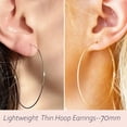 thumbnail image 4 of Multipack Dainty Large Thin Gold Plated Hoop Earrings for Women Hypoallergenic Earrings Lightweight 50mm 60mm 70mm Gold Plated/Silver/Rose Gold Plated Hoop Earrings, 4 of 6