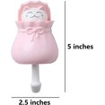 thumbnail image 2 of Lindo gancho para bolsa de la suerte con forma de gato (rosa), sin perforaciones, para decoración de armarios, porches y cocinas, gancho para colgar toallas, ropa y llaves, 2 of 5