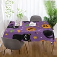 thumbnail image 6 of 60x60 Inch Tablecloth Polyester Square Tablecloth for Home Kitchen Dinner Decor Black Cats and Candy, 6 of 9