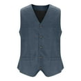 thumbnail image 5 of Nmnitkp Men's V-Neck Suit Vests Slim Fit Casual Business Formal Herringbone Tweed Wool Waistcoat Wedding Groomsmen Suit Vest, 5 of 6