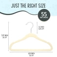 thumbnail image 6 of Techzoo Premium Baby Velvet Hangers 55 Pack – 11.8" Non Slip Felt Cloth Hangers for Closet – Ultra Slim, Space Saving Baby Clothes Hangers with 360° Swivel Hook Infant Hangers – Beige, 6 of 8
