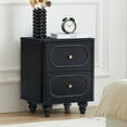 thumbnail image 5 of Wirrytor 2 Drawer Nightstand Set of Two, Mid Century Modern Bedside Table with Fluted Sides, Small End Table for Bedroom, Space Saving Storage Cabinet for Small Spaces, Black, 5 of 10