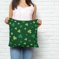 thumbnail image 2 of Happy St. Patrick's Day Pillow Covers 20x20 Inch Decorative Throw Pillow Cover, Spring Shamrocks Grass Watercolor Sofa Pillowcases Accent Cushion Case Home Decor Bedroom Living Room, 2 of 6