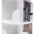 thumbnail image 6 of 3 Tier 360° Rotating Stackable Shelves Revolving Bookcase, Stainless Steel PVC White, 6 of 23