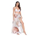 thumbnail image 2 of FORMRS Womens Beach Sarong Semi-Sheer Bikini Wrap Skirt Swimsuit Cover-ups, Purple Seashell, 2 of 7