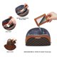 thumbnail image 3 of Bolsa de maquillaje BOYATU pequeña para monedero con espejo, impermeable, color café, 3 of 8