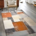 thumbnail image 4 of Burnt Orange Grey Living Room Rug 4x6 Washable Area Rug for Bedroom, Non-Slip Dining Room Rugs Modern Abstract Oil Painting Indoor Carpet for Kitchen Entryway Office Nursery Laundry, 4 of 8