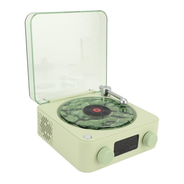 Player De Discos, 3 En 1 Vínlica Con Altavoz Estéreo, Luz Nocturna, Pantalla De Tiempo, Fonógrafo Retro Tocadiscos Para Discos, Radio, BT, Tarjeta De Memoria, Entrada De Audio