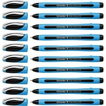 Schneider Slider Memo XB (Extra Broad) Ballpoint Pen, 1.4 mm, Light Blue Barrel, Black Ink, Box of 10 Pens (150201)