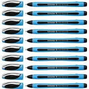 Schneider Slider Memo XB (Extra Broad) Ballpoint Pen, 1.4 mm, Light Blue Barrel, Black Ink, Box of 10 Pens (150201)
