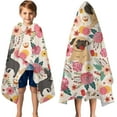 thumbnail image 3 of Dogs with Pioneer Flower Hooded Bath Towel，50"x30" for Ages 3 To 12 Kids, Quick Dry Lightweight Soft Microfiber Hood Beach Towel Cover Up for Kids, 3 of 7