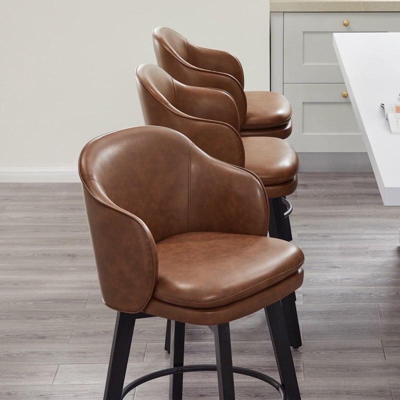 CHITA Modern Swivel Counter Height Bar Stools with Arm Set of 3