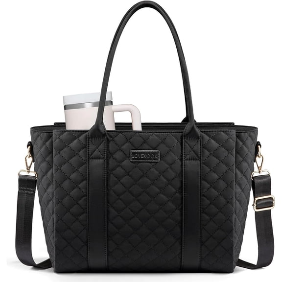 AOMRCOL Tote Bag for Women,Large Work Tote Laptop Bag,Quilted Computer Shoulder Bags with Zipper for Travel Teacher Nurse