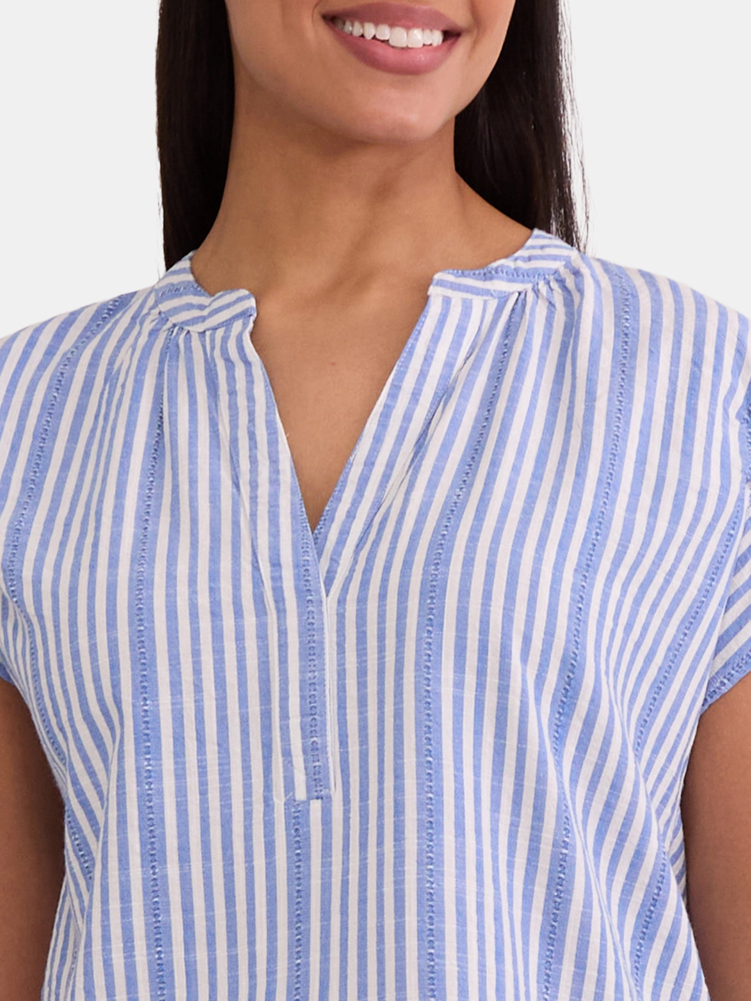 Time & Tru Women's Ruffle Collar Tank, Sizes XS-XXXL