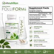 VH Nutrition FOLLIFORM DHT Blocker for Men & Women 1500mg - Supports Healthy Hair Growth, Scalp Health, Maximum Strength Hair Loss Treatment - 60 Capsules