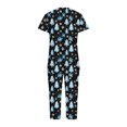 thumbnail image 5 of Homenesgenics Christmas Pajamas for Women Plus Size Women V-neck Short Sleeved Pajamas And Pants One Sets Casual Night Wear with Pockets Black M, 5 of 5