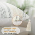 thumbnail image 2 of decorUhome 2 Pack Boho Decorative Throw Pillow Covers Tufted Woven with Tassel Series Pillow Case, 18x18, Beige, 2 of 10