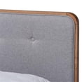 thumbnail image 4 of Baxton Studio Natalia Mid-Century Modern Light Grey Fabric Upholstered and Ash Walnut Finished Wood Queen Size Platform Bed, 4 of 10