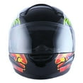 thumbnail image 2 of Motorcycle Full Face Helmet Adult Flame Feather Black, 2 of 4
