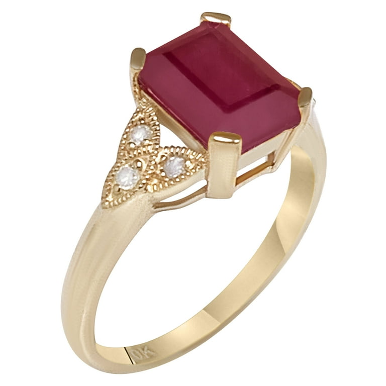 Vintage emerald cut ruby ring online