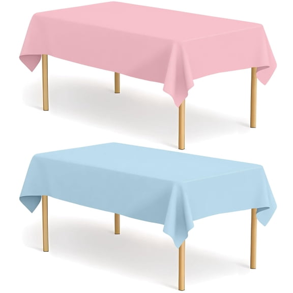 Minzimin 2 Pack Tablecloth Plastic Rectangle Table Covers Plastic Table Cloths for Parties Disposable 54 x 108 Inch Tablecloth for Birthday Party School Shower Kitchen Dining