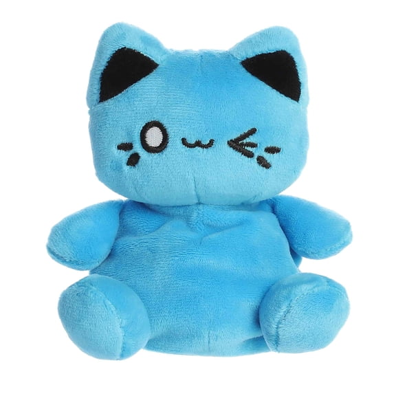 Aurora® Enchanting Tasty Peach® Meowchi Palm Pals™ Stuffed Animal - Bright & Colorful Design for Room Decor - Perfect for Adults, Kids, and Birthdays - Electric Blue 5 Inches