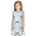 thumbnail image 1 of Balery Cartoon Turtle Camisón de princesa para niñas, pijama de algodón con mangas abullonadas, suave y bonito.-Large, 1 of 6