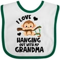 thumbnail image 3 of Inktastic Monkey I Love Hanging out with My Grandma Boys or Girls Baby Bib, 3 of 4