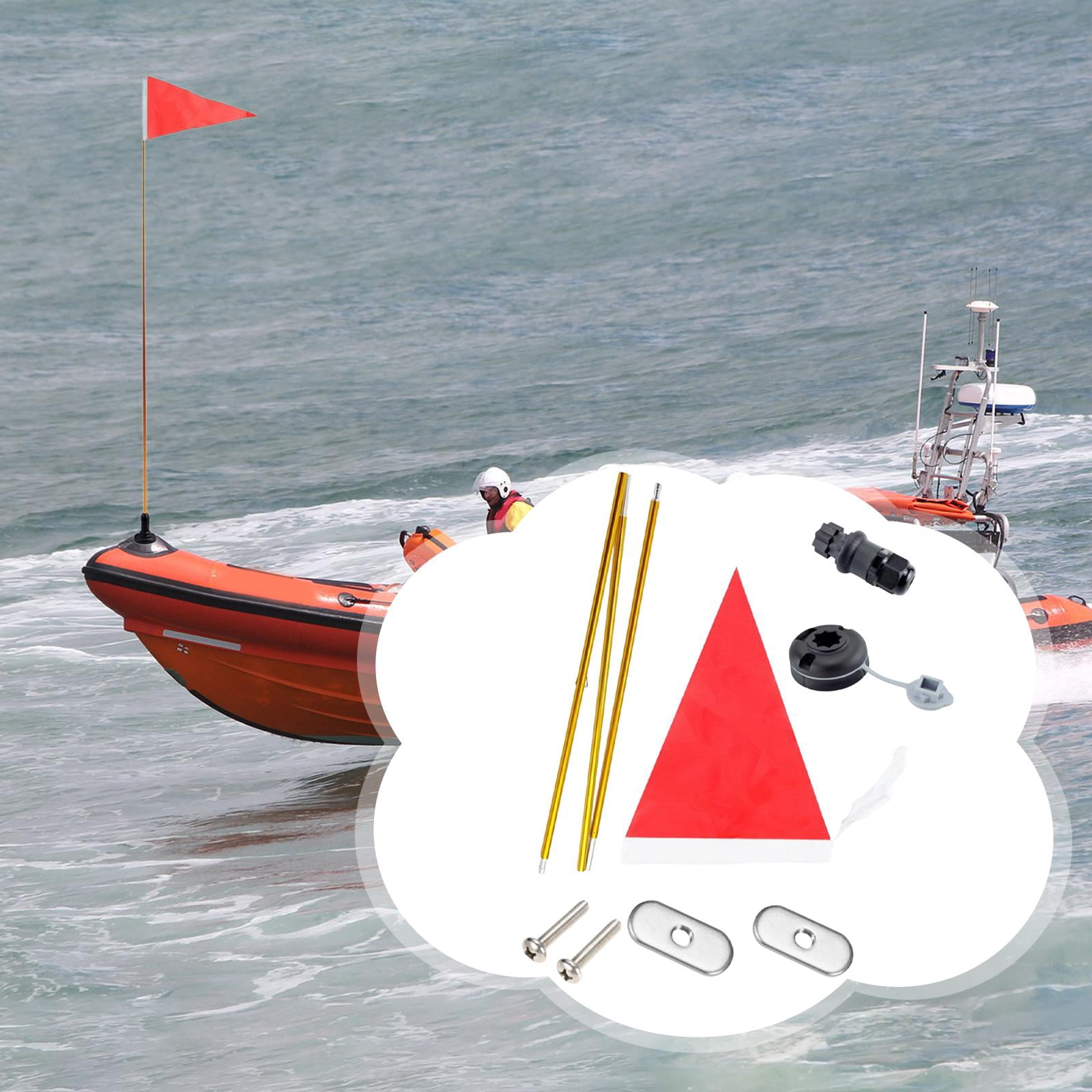 Baoblaze Kayak Flag Accessories, Highly Visible, Stable Base for Dinghies, Canoes, Kayaks Red