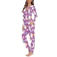 thumbnail image 2 of FKELYI 2 Packs Eggs Easter Women Pj Set Comfortable Rabbit Long Sleeve Sleepwear Pajamas Purple Casual Size 6XL Party Cozy Pajamas for Women, 2 of 4