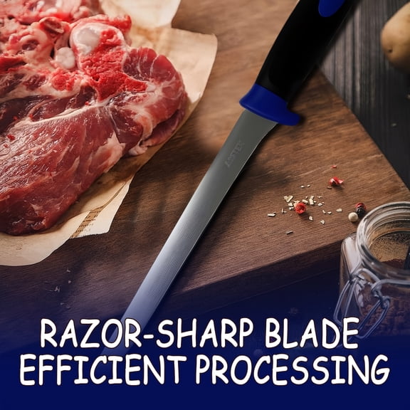 3-Piece Fishing Knife Set – Serrated & 8-Inch Sharp Stainless Steel Blades with Whetstone – Perfect Fishing Gift for Dad (Blue & Black)