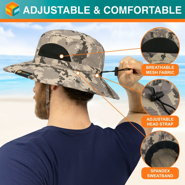 SUN CUBE Wide Brim Sun Hat, Unisex UPF 50+, UV Protection  display picture 2