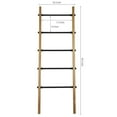 thumbnail image 4 of MyGift 5-ft Wall-Leaning Burnt Wood and Metal Pipe Towel Rack, 4 of 7