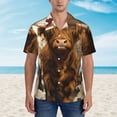 thumbnail image 4 of Lsque Cow With Butterflies Lilies pattern Hawaiian Shirt for Men, Unisex Summer Beach Casual Short Sleeve Button Down Shirts-3X-Large, 4 of 9