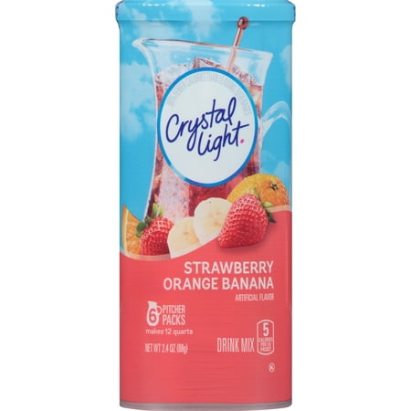 Shake Mix Banana - (6 Pack) Crystal Light Strawberry Orange Banana Drink Mix, 6 count Canister