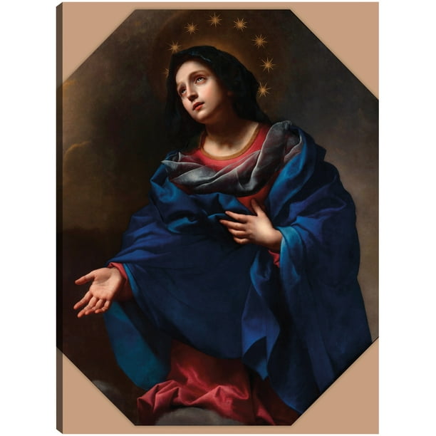 Cuadro Decorativo - Virgen en la Gloria (1665-1675) Jr Impresión en canvas, estrechado.