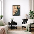 thumbnail image 3 of Framed Canvas Print Peacock Wall Art Japandi Decorative for Living Room Bedroom - 16"x24" BLACK, 3 of 8