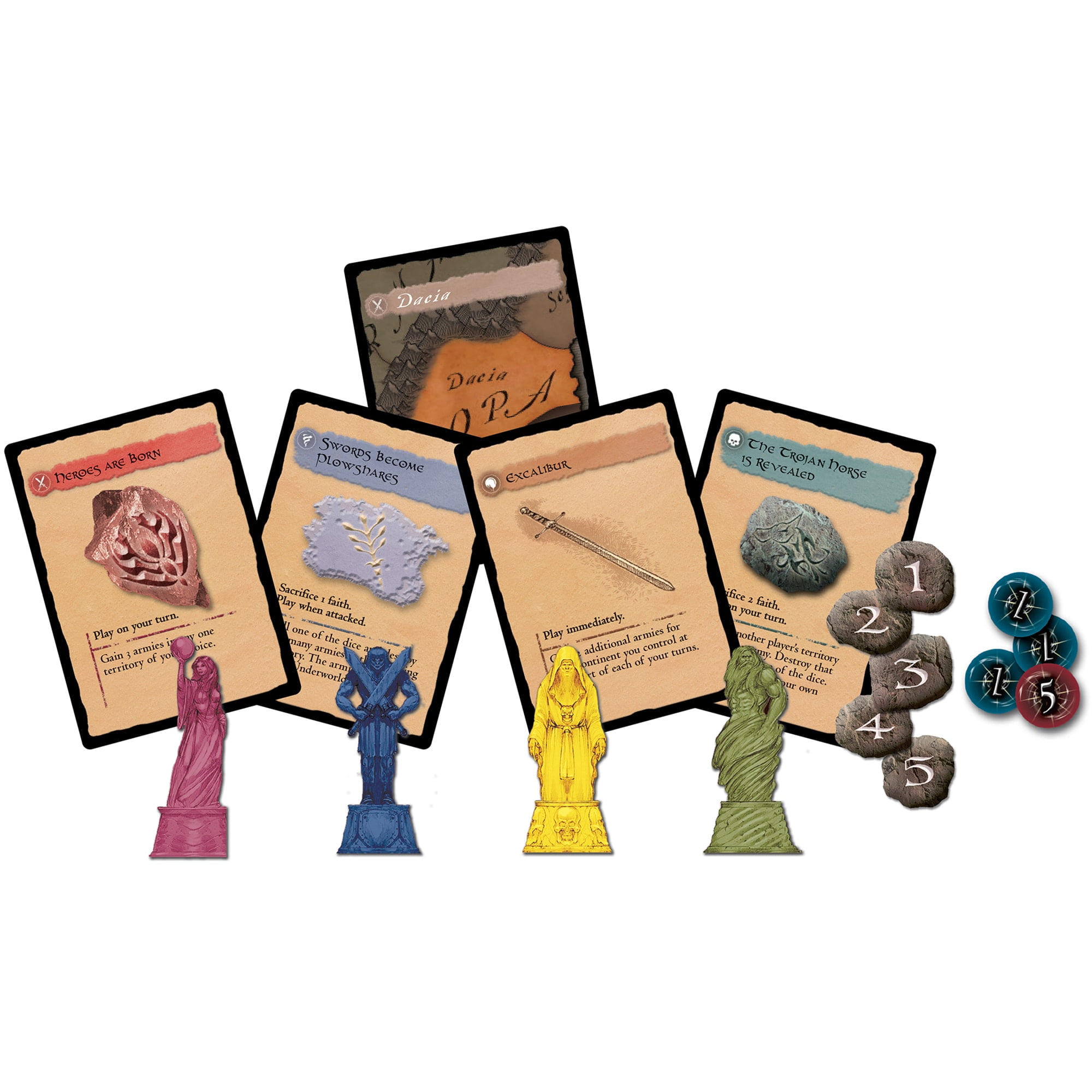 Renegade Game Studios: Risk: Godstorm -  Command 5 Ancient Cultures! War Strategy Board Game, Rules For Godstorm & Classic Risk, Ages 10+, 2-5 Players
