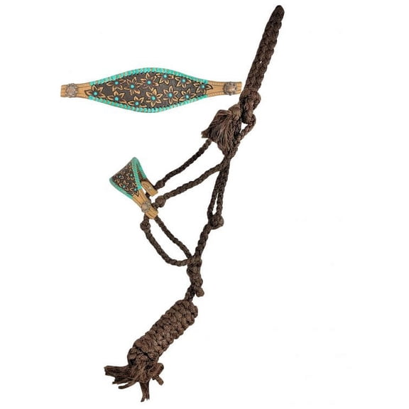Showman Nylon Mule Tape Halter w/ Floral Tooled Noseband