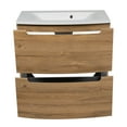 thumbnail image 5 of Modern Wall-Mount Bathroom Vanity with Washbasin | Delux Teak Natural Collection | Non-Toxic Fire-Resistant MDF-32+12R-Omega Collection 32", 5 of 6