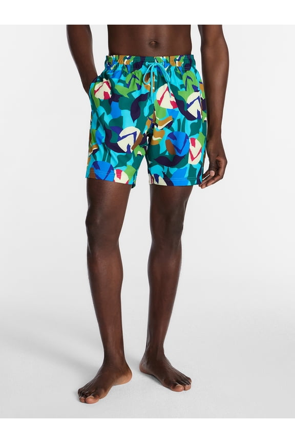 Men's and Big Men's Novelty Swim Trunks with UPF 50+, 7" Inseam, Sizes S-3XL
