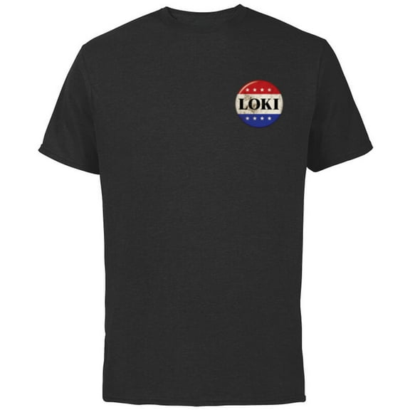 Marvel Loki President Loki Small Button - Short Sleeve Cotton T-Shirt for Adults - Customized-Black