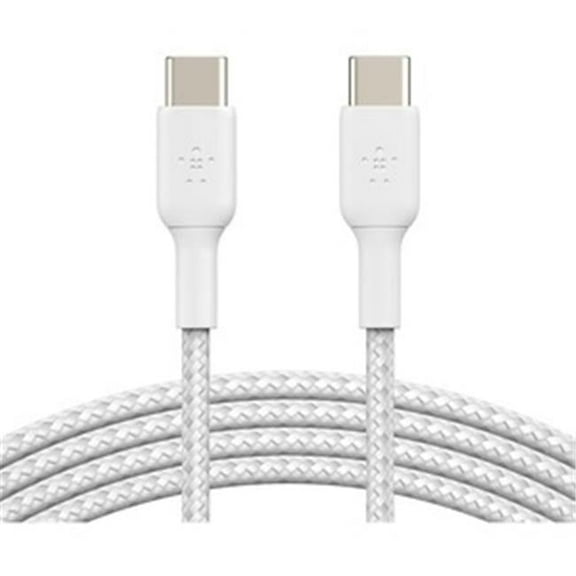 BOOSTCHARGE Braided USB-C to USB-C Cable - 3.28 ft. - White