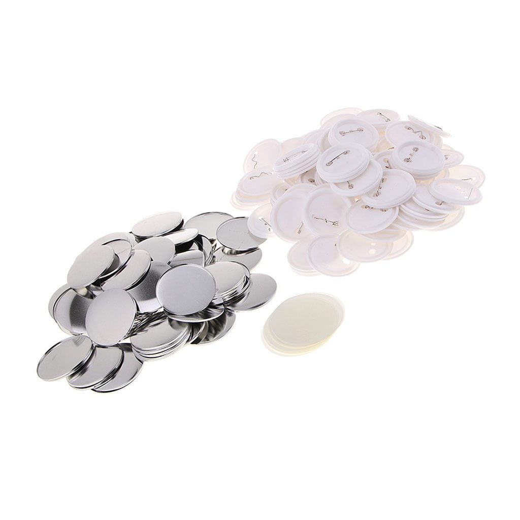 S SERENABLE DIY Button Parts 200PCS Pin Buttons 2.28Inch 58mm Top/Bottom Cover Clip Pin Button Parts for Badge Button Maker Machine (58MM 200 Sets)