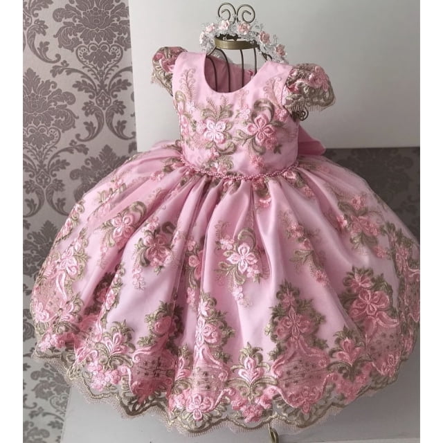 AAMILIFE Robe de Mariage en Tulle et Dentelle pour Filles, Élégante Robe de Princesse pour Fête, Robe de Cérémonie, Robe pour Enfants