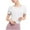 White, variant on Posijego Women's Open Back Tops Backless Short Sleeve Athletic Shirts Running Workout Yoga Tees Activewear