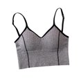 thumbnail image 1 of Kaemgyyd Womens Camisole Trendy Color Block Spaghetti Strap Tank Top Stretchy V Neck Ribbed Padded Cropped Camis, 1 of 3