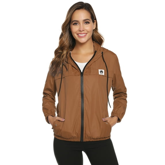Purcoar Raincoat Women Lightweight Waterproof Rain Jackets Outdoor Hooded Windbreaker XS-XXL