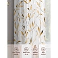 thumbnail image 7 of Yellow Brown Leaf Semi Sheer Curtains 63 Inch Length 2 Panels Set, Modern Botanical Foliage Plant Country Sheer Kitchen Curtain Privacy Voile Window Curtain for Living Room Bedroom Rod Pocket Drapes, 7 of 7